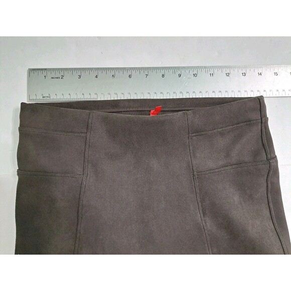 Spanx Faux Suede Size Medium Brown Legging Pants Pull On Stretch - Picture 7 of 9